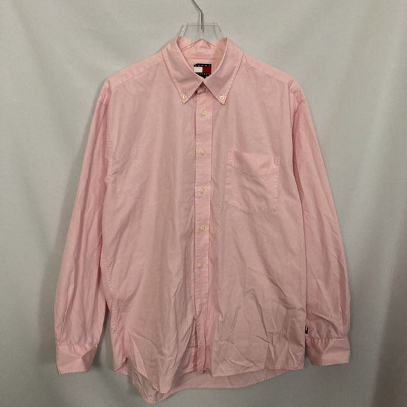 Tommy Hilfiger Men’s L Pink Button Up Shirt - Picture 1 of 4